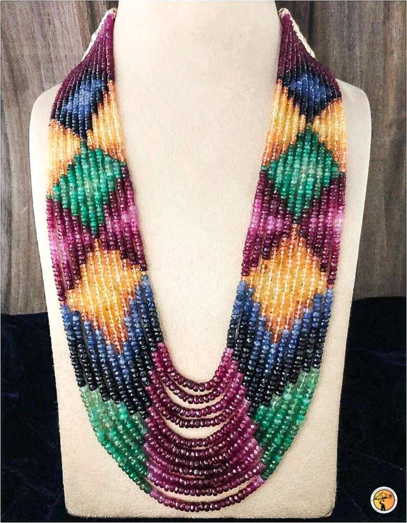 multi coloured layered beads chain johari bazar jaipur