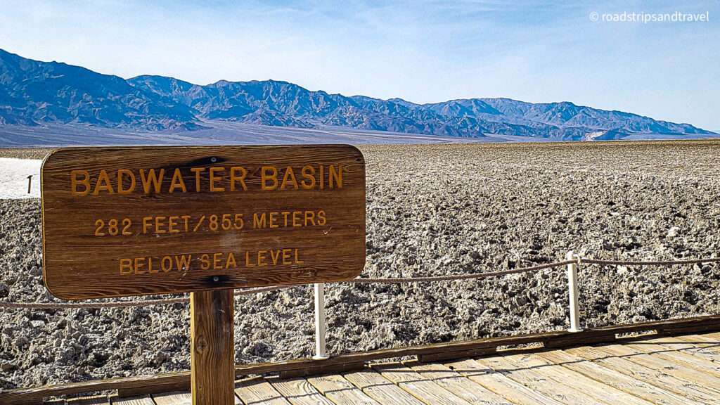 Badwater basin with board