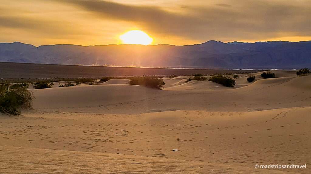 Sunset at Mesquite Sand Dunes
